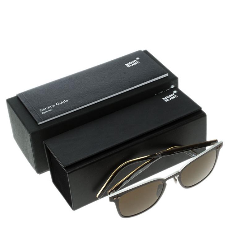 Pre Owned Montblanc Brown MB584S 49J Warfarer  Sunglasses