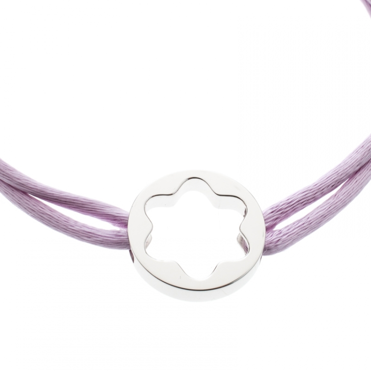 Pre Owned Montblanc Star Collection Lilac Satin Silver Star Bracelet