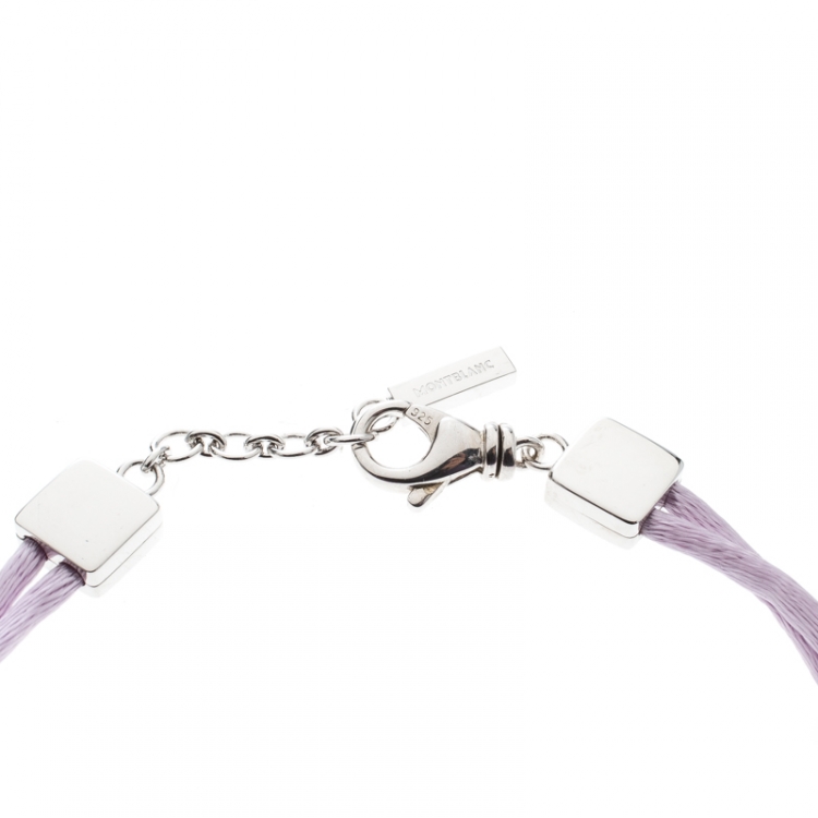 Pre Owned Montblanc Star Collection Lilac Satin Silver Star Bracelet