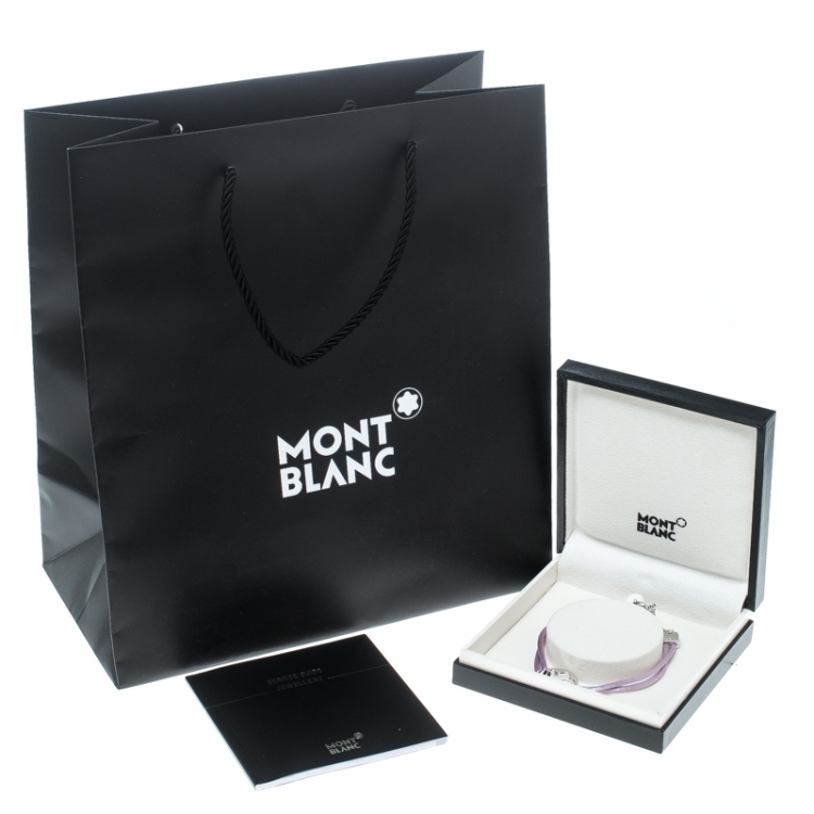 Pre Owned Montblanc Star Collection Lilac Satin Silver Star Bracelet