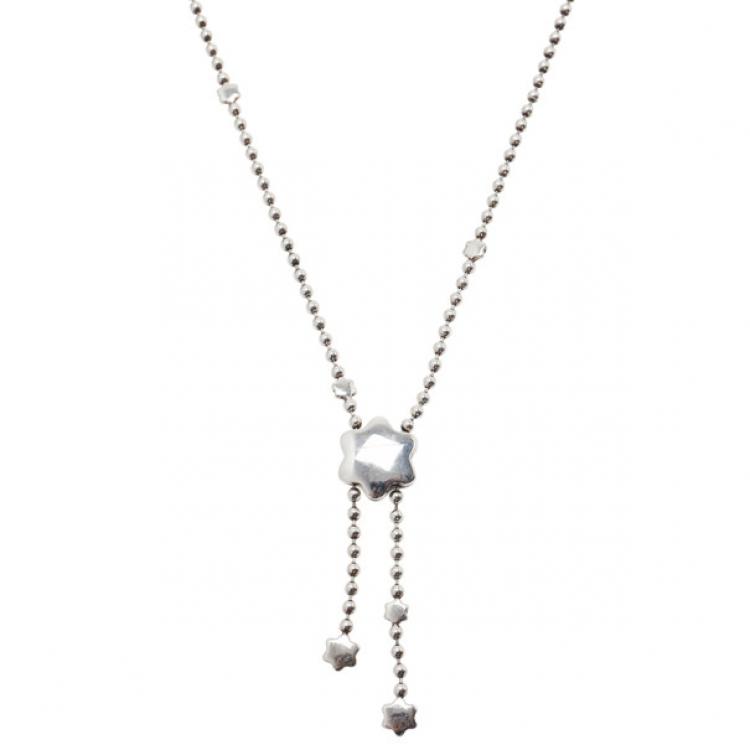 Pre Owned Montblanc Star Sparks Silver Lariat Necklace