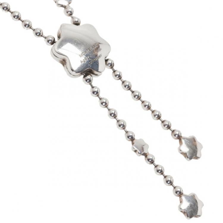 Pre Owned Montblanc Star Sparks Silver Lariat Necklace