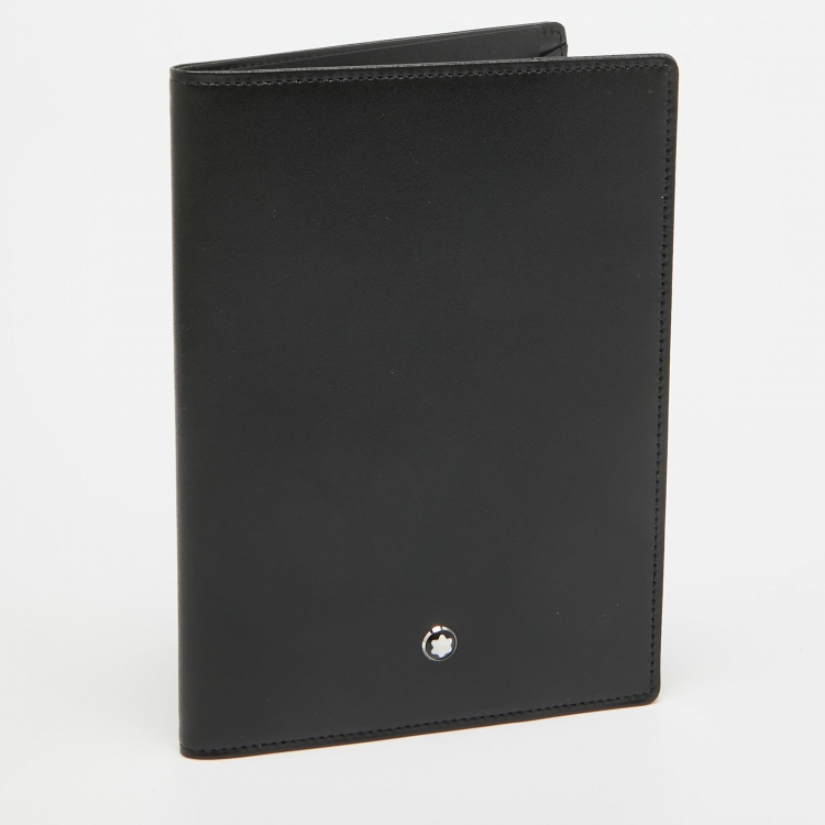 Pre Owned Montblanc Black Leather Meisterstuck Passport Holder 