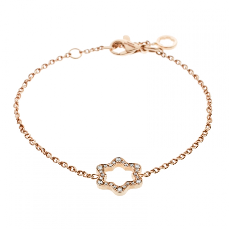 Pre Owned Montblanc Emblem 4810 Diamond 18K Rose Gold Bracelet