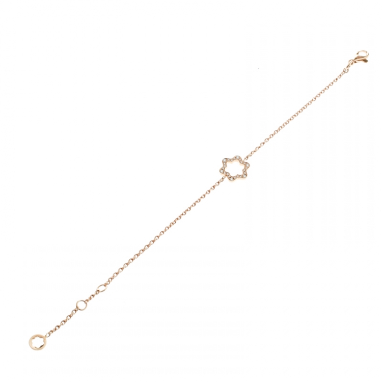 Pre Owned Montblanc Emblem 4810 Diamond 18K Rose Gold Bracelet