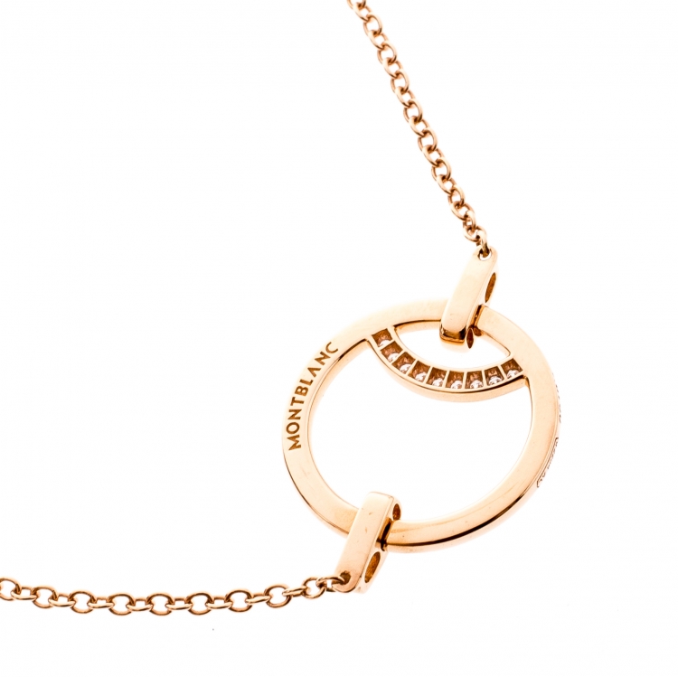 Pre Owned Montblanc Diamond 18k Rose Gold Chain Bracelet