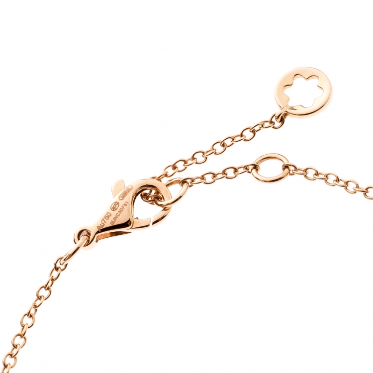 Pre Owned Montblanc Diamond 18k Rose Gold Chain Bracelet