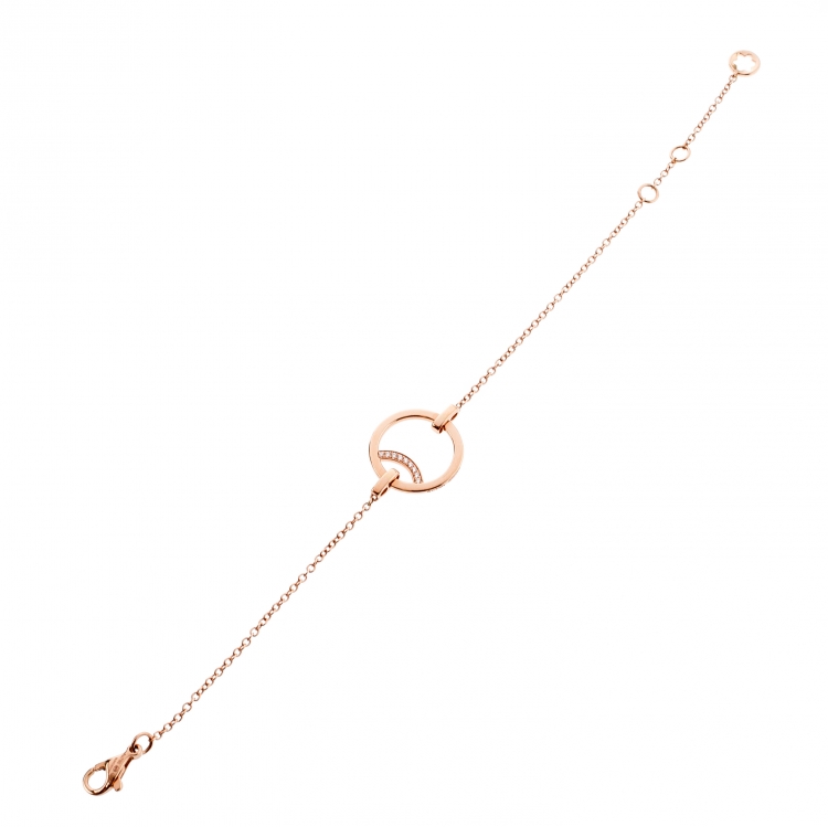 Pre Owned Montblanc Diamond 18k Rose Gold Chain Bracelet