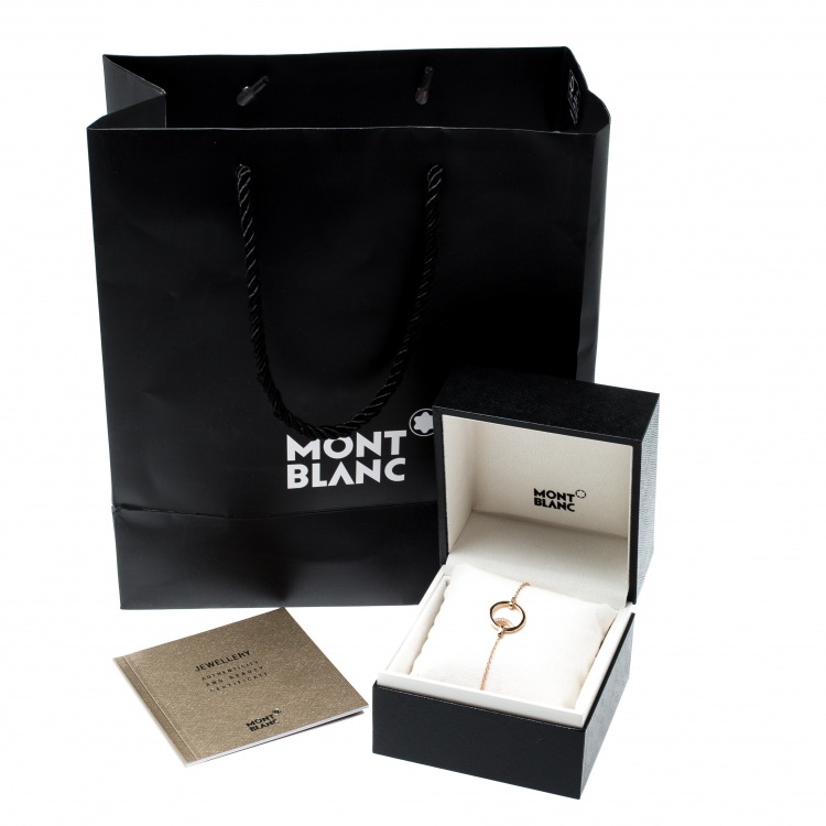 Pre Owned Montblanc Diamond 18k Rose Gold Chain Bracelet