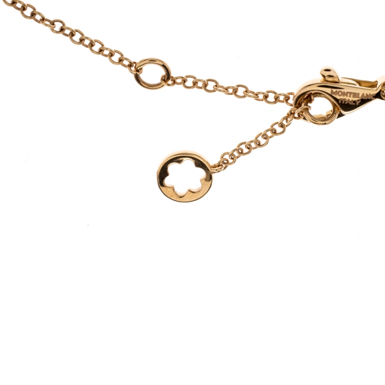 Pre Owned Montblanc Infiniment Vôtre Diamond 18k Rose Gold Necklace