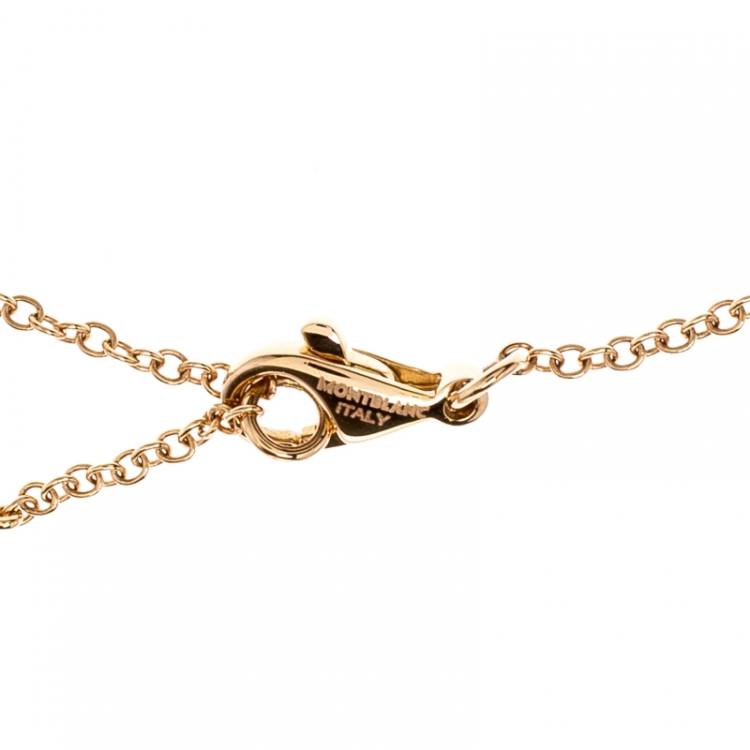 Pre Owned Montblanc Infiniment Vôtre Diamond 18k Rose Gold Necklace
