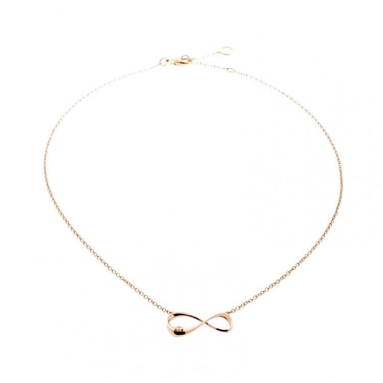 Pre Owned Montblanc Infiniment Vôtre Diamond 18k Rose Gold Necklace
