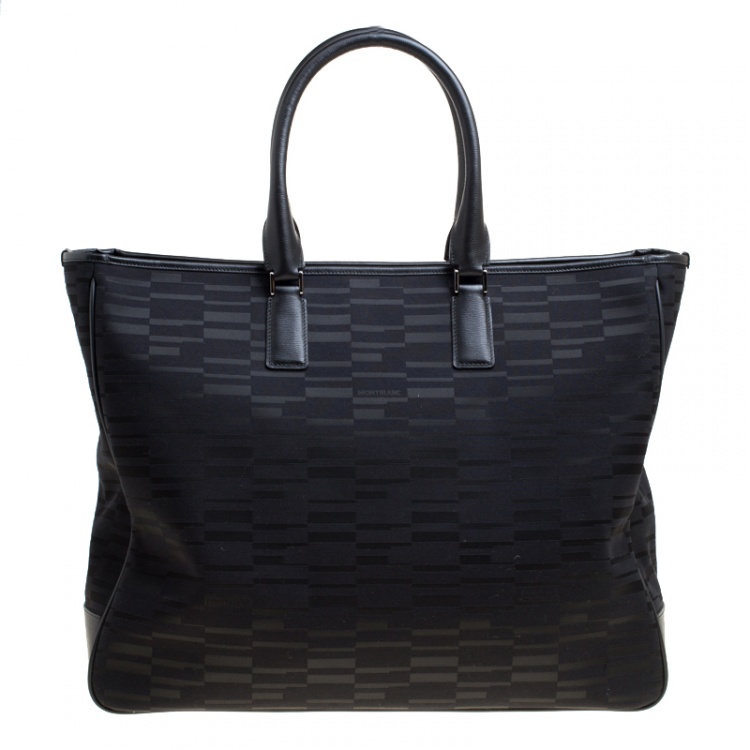 Pre Owned Montblanc Black Mystery Canvas Westside Tote