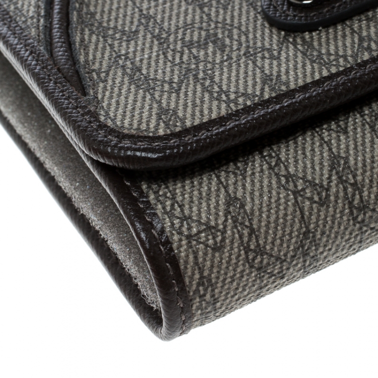 Pre Owned Montblanc Beige Signature Coated Canvas Wallet