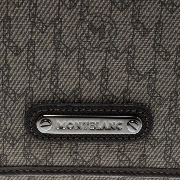 Pre Owned Montblanc Beige Signature Coated Canvas Wallet