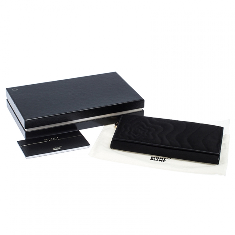 Pre Owned Montblanc Black Satin Starisma Dalila Continental Wallet