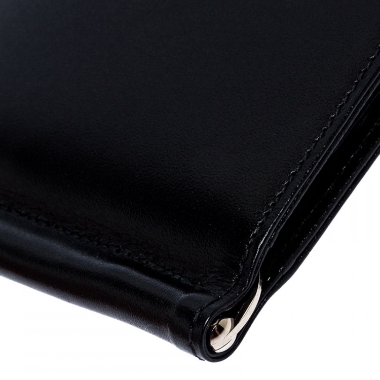 Pre Owned Montblanc Black Leather Meisterstück Money Clip Wallet 6CC