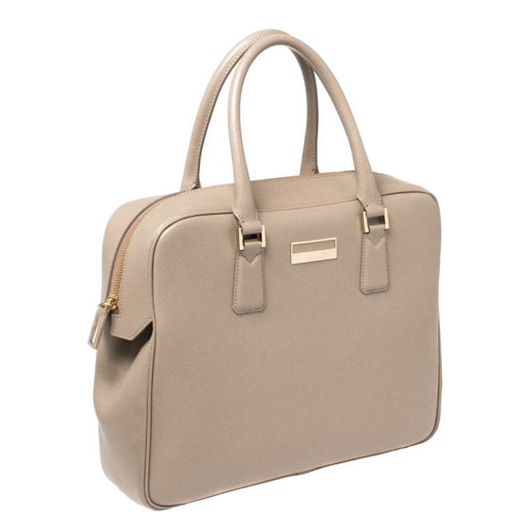 Pre Owned Montblanc Beige Leather Sartorial Briefcase