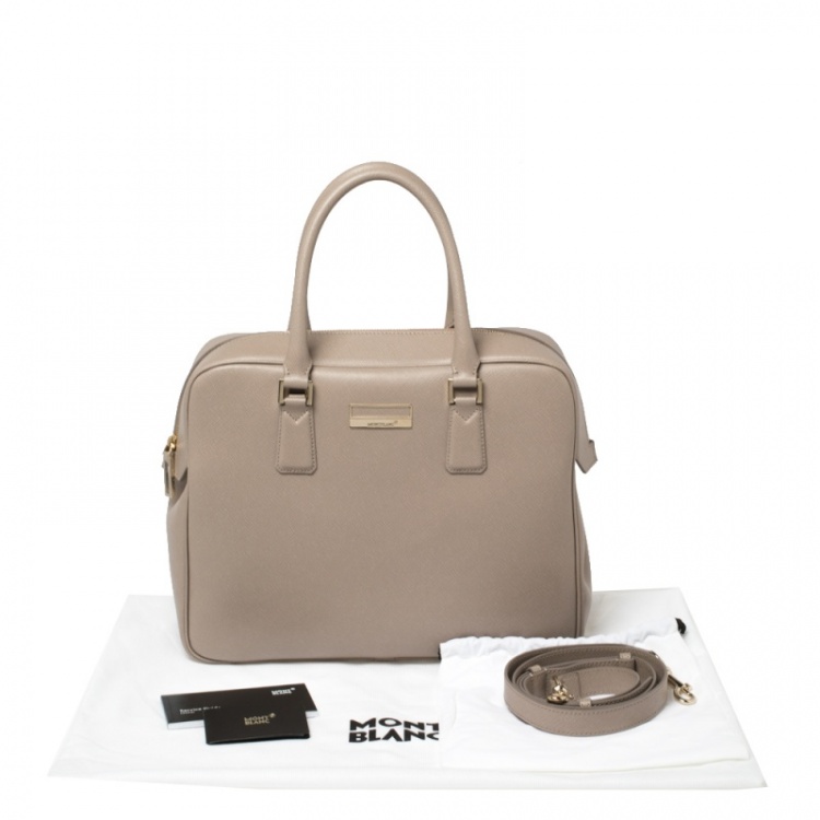 Pre Owned Montblanc Beige Leather Sartorial Briefcase