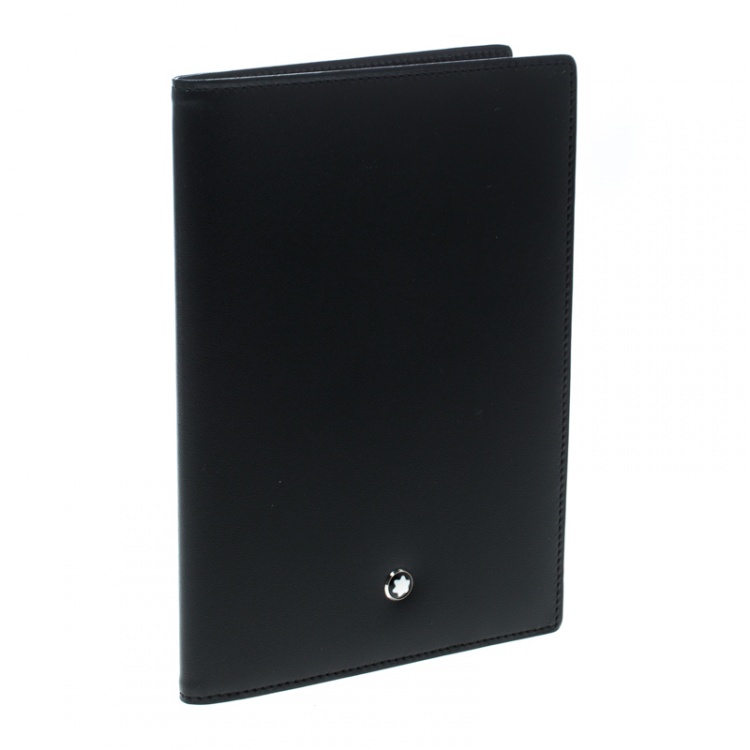 Pre Owned Montblanc Black Leather Meisterstuck Passport Holder