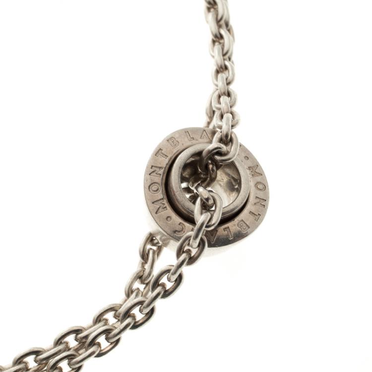 Pre Owned Montblanc Profile Wish Ring Silver Bracelet 