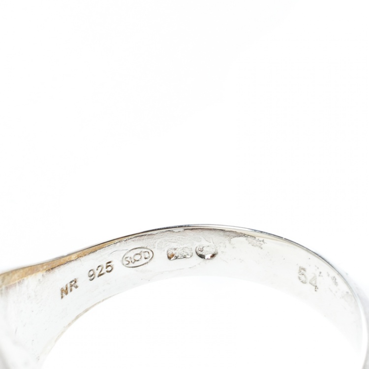 Pre Owned Montblanc Star Collection Exploding Star Silver Ring Size 54
