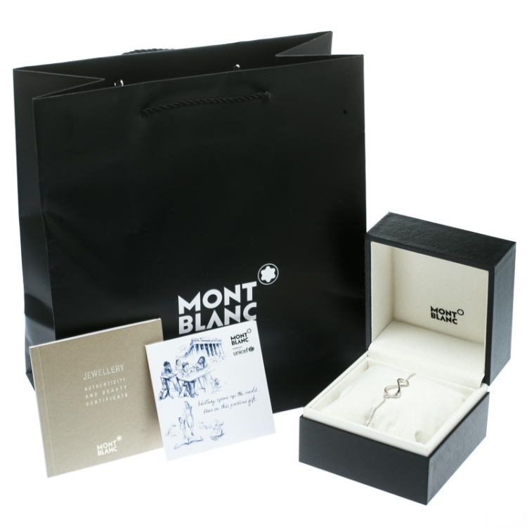 Pre Owned Montblanc Infiniment Vôtre UNICEF Blue Sapphire Silver Bracelet