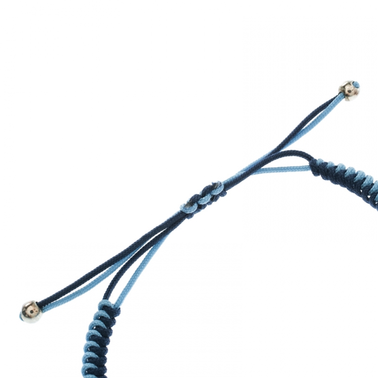 Pre Owned Montblanc Infiniment Vôtre UNICEF Silver Blue Cord Bracelet