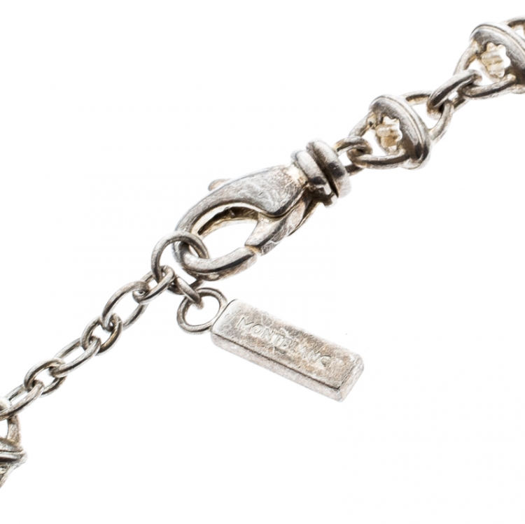 Pre Owned Montblanc Icon Link Motif Silver Chain Necklace