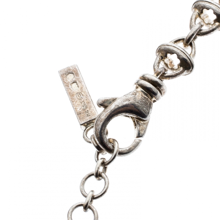 Pre Owned Montblanc Icon Link Motif Silver Chain Necklace