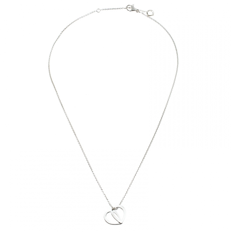 Pre Owned Montblanc Emblem Coeur de Pétales Entrelacés Sterling Silver Necklace
