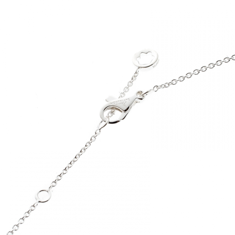 Pre Owned Montblanc Emblem Coeur de Pétales Entrelacés Sterling Silver Necklace