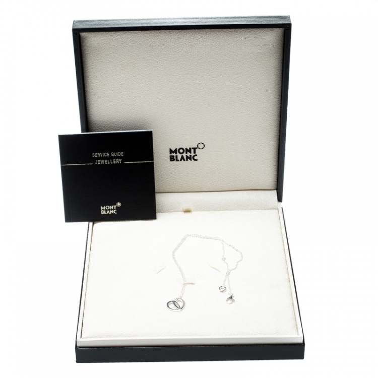 Pre Owned Montblanc Emblem Coeur de Pétales Entrelacés Sterling Silver Necklace