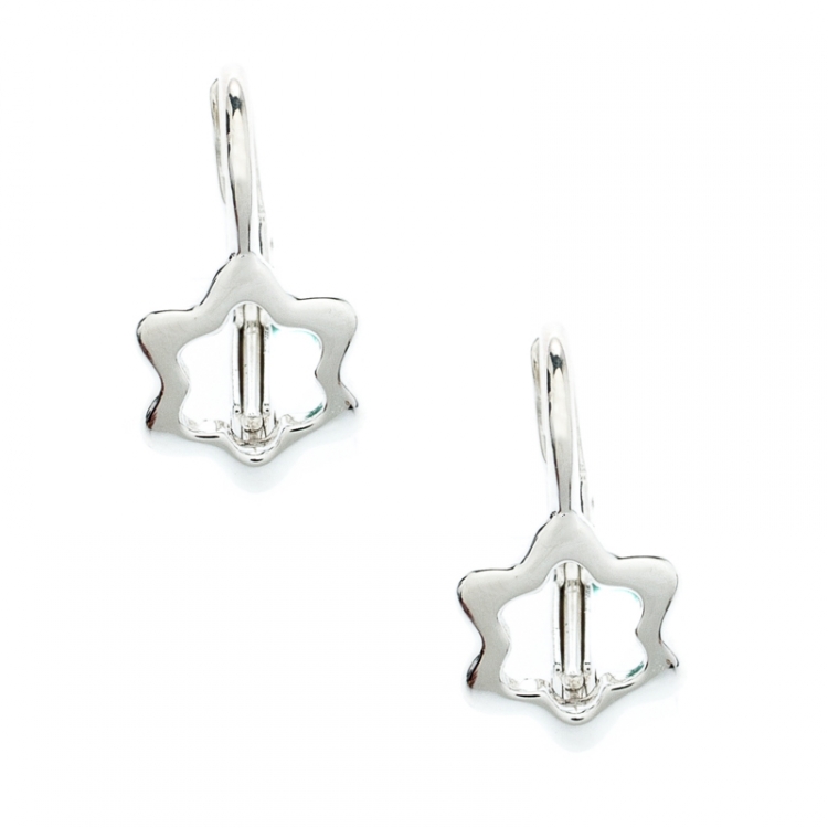 Pre Owned Montblanc Star Silver Huggie Earrings