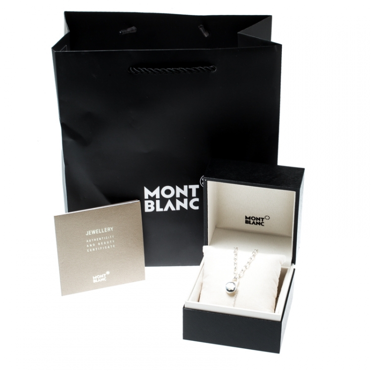 Pre Owned Montblanc Lock & Key Mother of Pearl Silver Chain Link Bracelet
