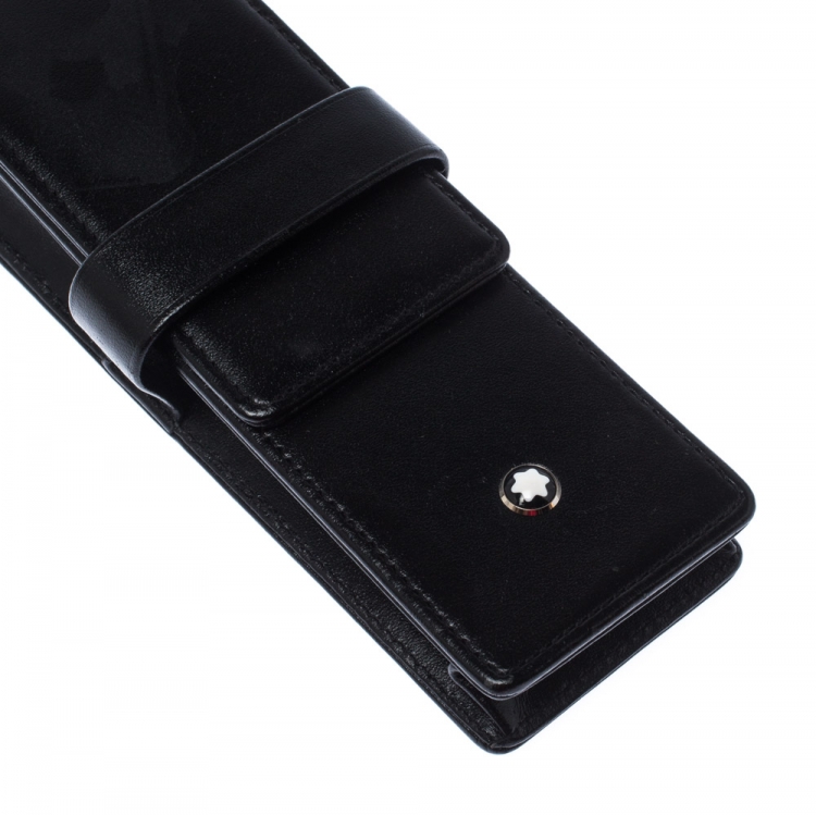 Pre Owned Montblanc Black Leather Meisterstück 2 Pen Pouch