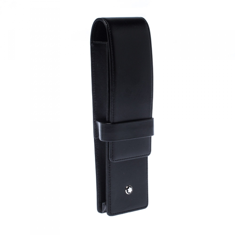 Pre Owned Montblanc Black Leather Meisterstück 2 Pen Pouch
