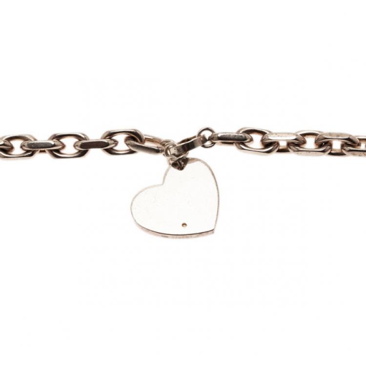 مملوكة مسبقًا Montblanc Heart Silver Diamond Bracelet 23CM