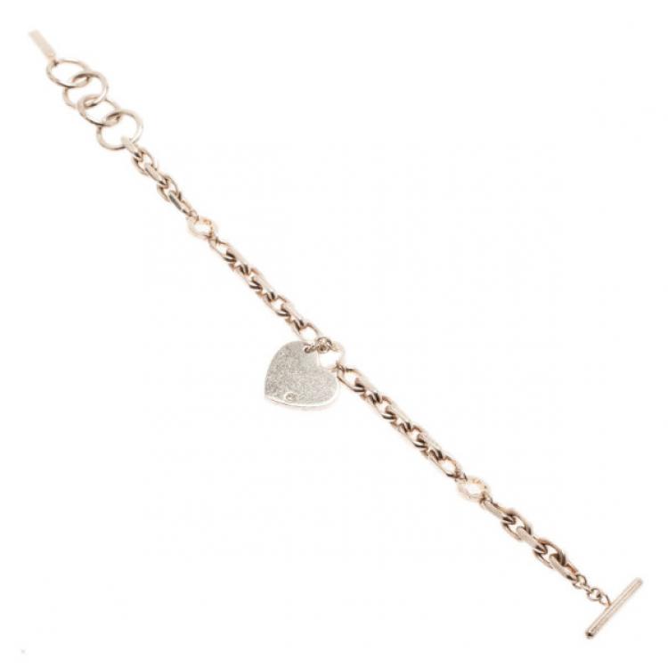 مملوكة مسبقًا Montblanc Heart Silver Diamond Bracelet 23CM