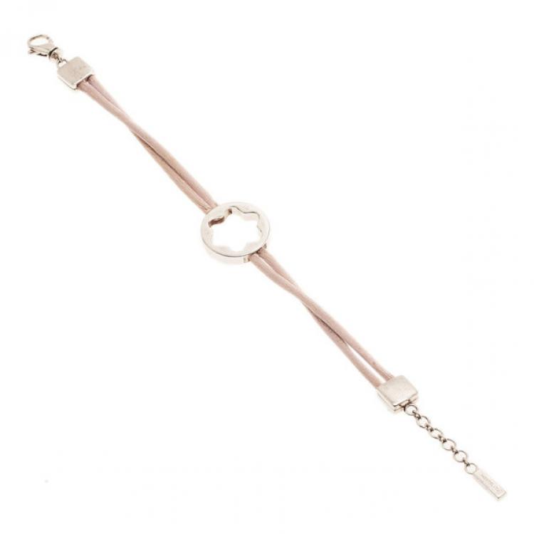 Pre Owned Montblanc Star Signet Silver Satin Bracelet 21CM