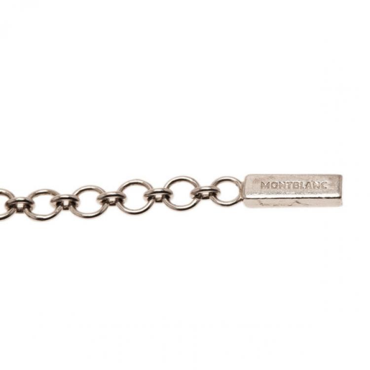 Pre Owned Montblanc Star Signet Silver Satin Bracelet 21CM