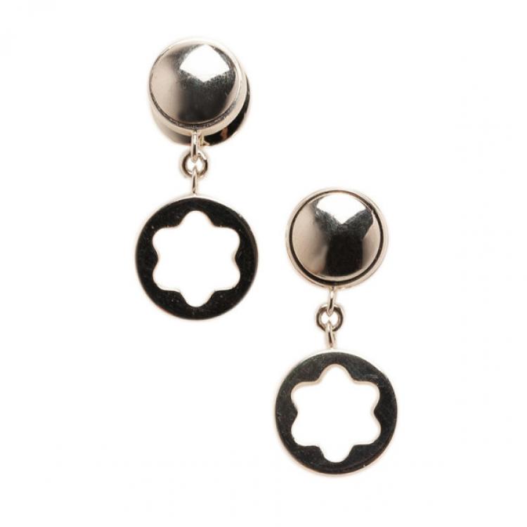 Pre Owned Montblanc Star Signet Silver Earrings