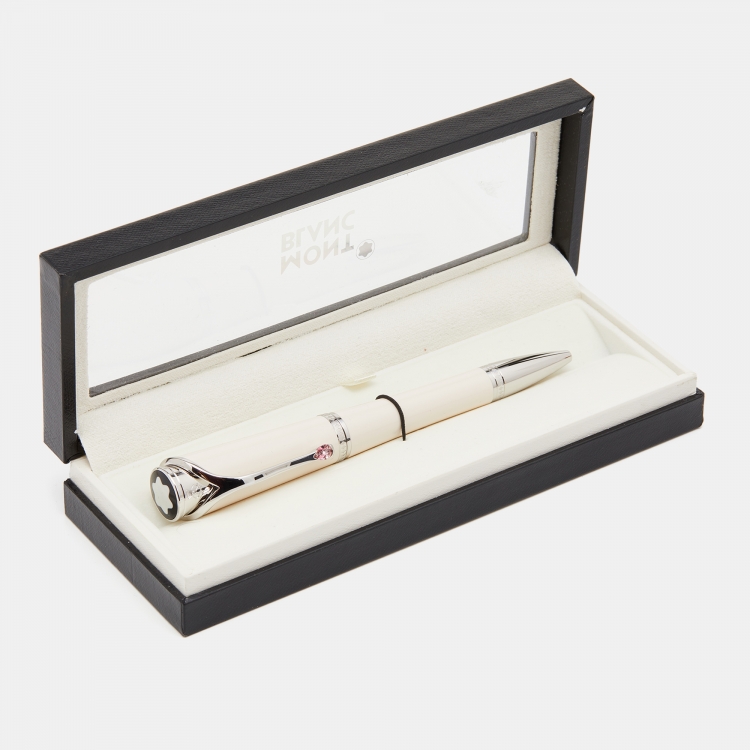 Pre Owned Montblanc Princesse Grace de Monaco Ivory Resin Ballpoint Pen
