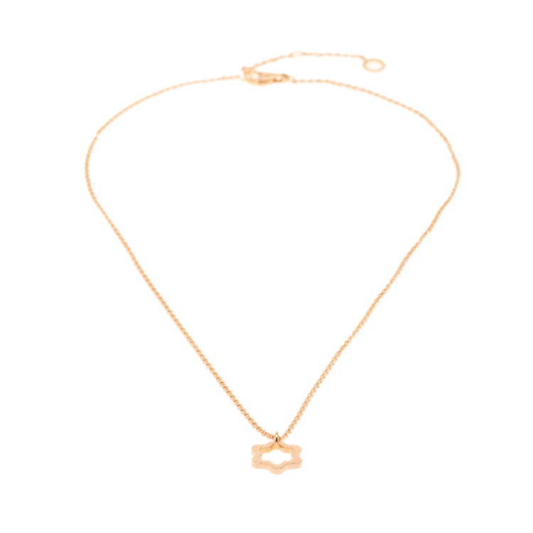 Pre Owned Montblanc Star 18k Rose Gold Pendant Necklace