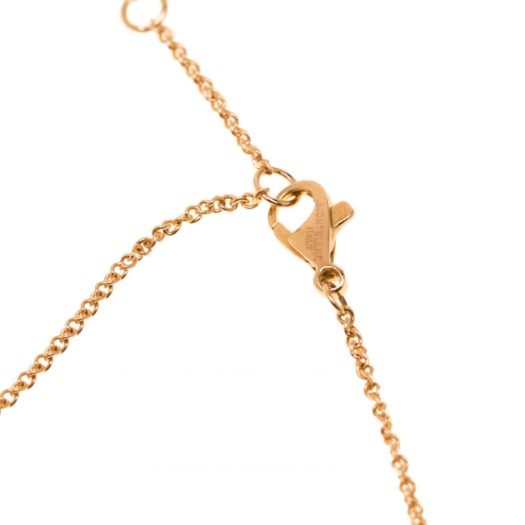 Pre Owned Montblanc Star 18k Rose Gold Pendant Necklace