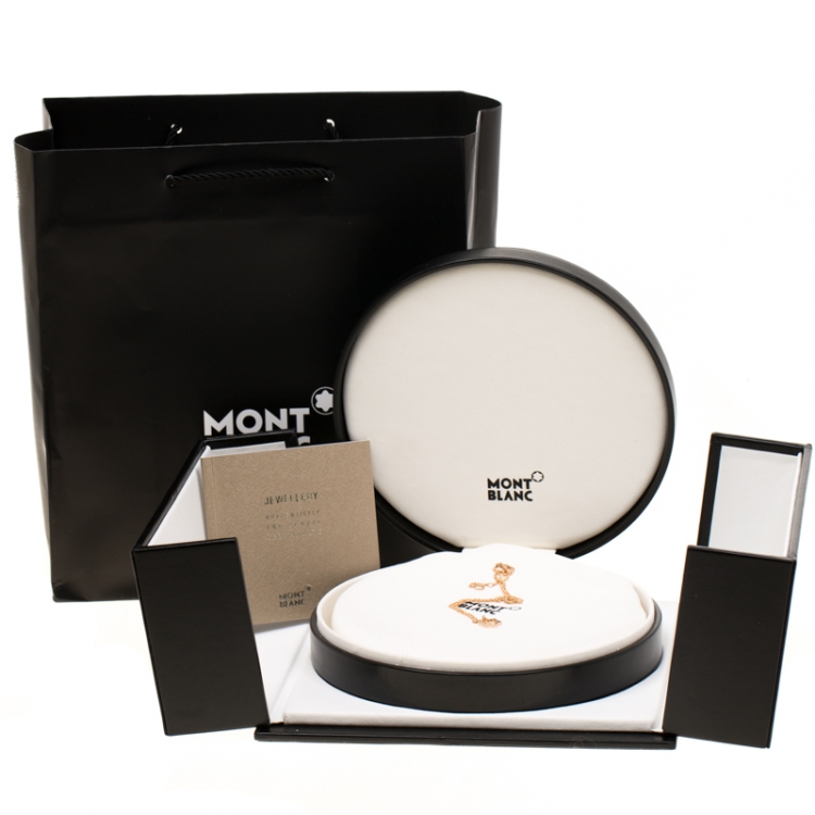 Pre Owned Montblanc Star 18k Rose Gold Pendant Necklace