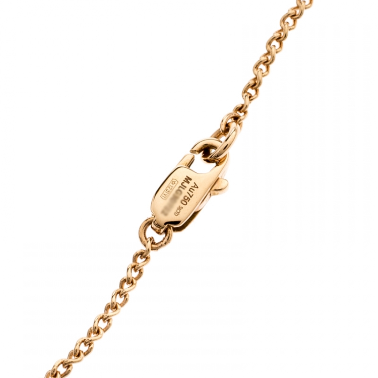 Pre Owned Montblanc 18k Rose Gold Charm Necklace 