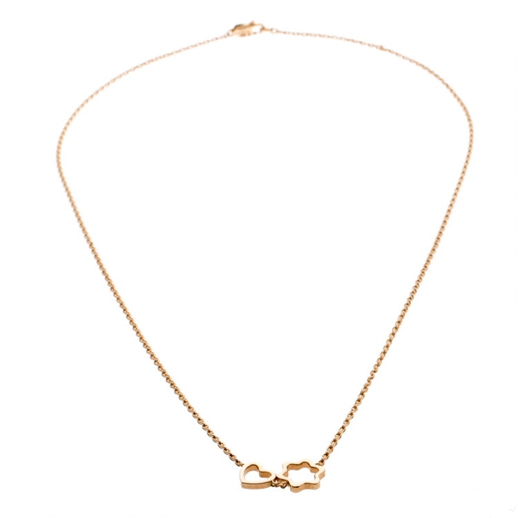 Pre Owned Montblanc 18k Rose Gold Charm Necklace 