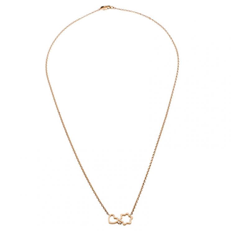 Pre Owned Montblanc 18k Rose Gold Charm Necklace 