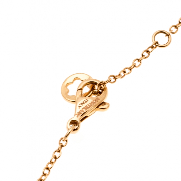 Pre Owned Montblanc Mother of Pearl 18k Rose Gold Pendant Necklace